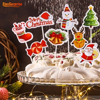 [Surprise] ท็อปเปอร์คัพเค้ก ลายการ์ตูน Merry Christmas ซานต้าคลอส สโนว์แมน สําหรับตกแต่งเค้ก 24 ชิ้น