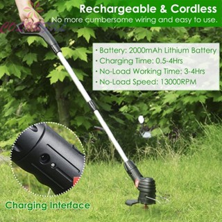 【COLORFUL】Grass Trimmer Cordless Electric Handheld Telescopic Rod 13000RPM ABS+Aluminum