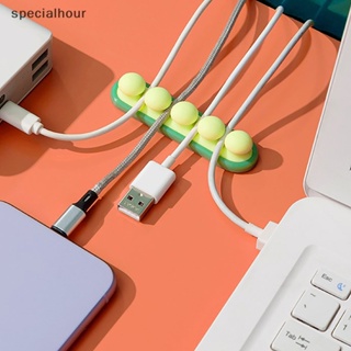 Specialhour^^ คลิปซิลิโคน สําหรับจัดเก็บสายเคเบิล USB เมาส์ หูฟัง เดสก์ท็อป