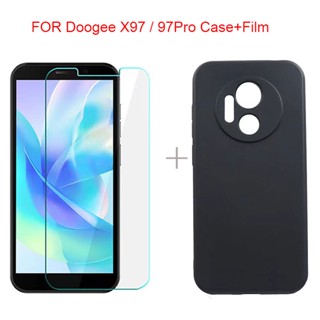 Doogee X97/X97 Pro เคสโทรศัพท์ สีดํา ด้าน นิ่ม TPU ฝาหลัง พร้อมฟิล์มกระจกนิรภัย