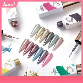 Vendeeni ยาทาเล็บ Uv Gel Platinum Pull Glue Manicure Painted Glue Metal Mirror Silver Platinum Glue Hand-painted Pull Glue Nail Shop