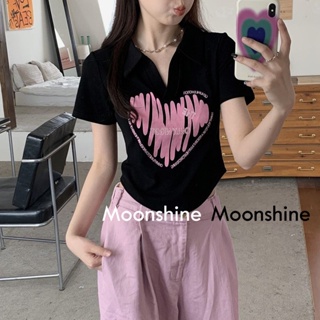 Moon  เสื้อครอป เสื้อแฟชั่นผู้หญิง y2k สีพื้น สําหรับผู้หญิง ใส่ไปคลับ ปาร์ตี้ 2023 NEW 23071001  ทันสมัย สวย Comfortable Korean Style A29J12Q 36Z230909