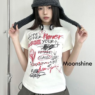 Moon  เสื้อครอป เสื้อแฟชั่นผู้หญิง y2k สีพื้น สําหรับผู้หญิง ใส่ไปคลับ ปาร์ตี้ 2023 NEW 23071009  ทันสมัย สวย Stylish Beautiful A29J0ZZ 36Z230909