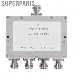 Superparis 4 Way RF Power Divider  Good Contact Easy Connection Non Dead Spot Splitter 800-2500MHz with N Type Interface for Mobile Phone Signals Enhancing