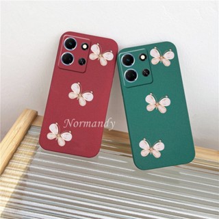 พร้อมส่ง เคสโทรศัพท์มือถือ ซิลิโคนนิ่ม ผิวด้าน กันกระแทก ป้องกันกล้อง ลายผีเสื้อ สามมิติ สําหรับ Infinix Note 30 VIP