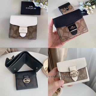 Georgie Small Wallet 7250 C7805 C4089 แท้  กระเป๋าสตางค์ใบสั้น COAC H กระเป๋าเงินใบเล็กในผ้าใบซิกเนเจอร์