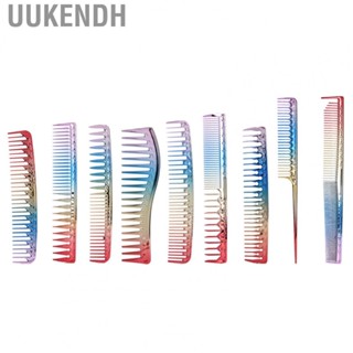 Uukendh 9Pcs Colorful Barber Fiber Cutting Comb  Detangling Fine Tooth Hair