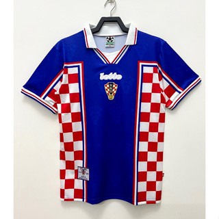 เสื้อกีฬาแขนสั้น ลายทีมชาติฟุตบอล Croatia 98 ชุดเยือน สไตล์เรโทร