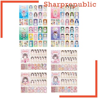 [Sharprepublic] สติกเกอร์ ลาย Make A Face สไตล์เจ้าหญิง สําหรับตกแต่งหนังสือ DIY 4 ชิ้น