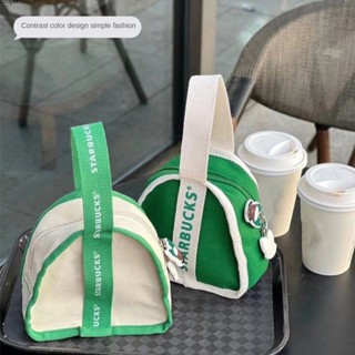 【พร้อมส่ง】 Lunch Bag Mini Triangle Bag Mummy Bag Starbucks Triangle Bag Canvas Lunch Bag