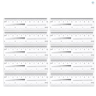 ไม้บรรทัด PVC แบบนิ่ม สีโปร่งใส สําหรับวัดเล็บปลอม จํานวน 10 ชิ้น