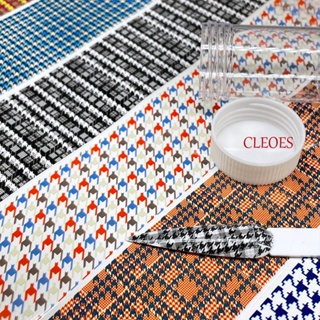 CLEOES Houndstooth สติกเกอร์ฟอยล์ถัก หลากสี สไตล์เกาหลี สําหรับตกแต่งเล็บ