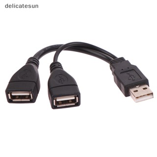 Delicatesun อะแดปเตอร์ปลั๊กตัวผู้ 15 30 ซม. เป็น 2 ตัวเมีย USB 2.0 1 ชิ้น