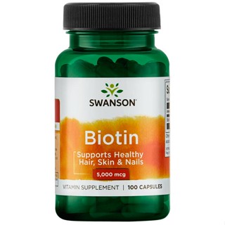 Swanson Biotin แคปซูล 5 มก. [100 แคปซูล]