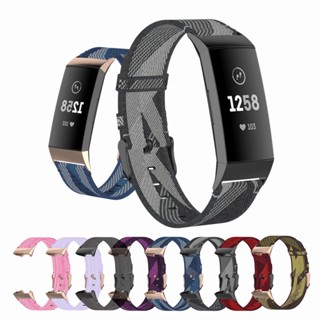 สายนาฬิกาข้อมือ ผ้าแคนวาส ไนล่อน แบบเปลี่ยน สําหรับ Fitbit Charge 3 4 Band Fitbit Charge 3/3 SE