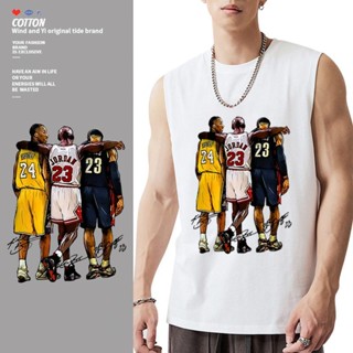 เสื้อยืดแขนกุด ผ้าฝ้าย พิมพ์ลาย Basketball Kobe James พลัสไซซ์ แฟชั่นฤดูร้อน สําหรับผู้ชาย