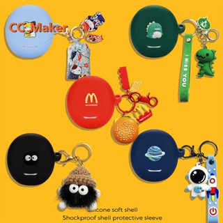 For OPPO Enco Air3 Protective Case Cartoon Burger Cute Piggy Keychain Pendant OPPO Enco Air3 Silicone Soft Case Creative Astronaut Plush Briquette Dinosaur Pendant OPPO Enco Buds2 / Air2 Pro Cover Soft Case Shockproof Case