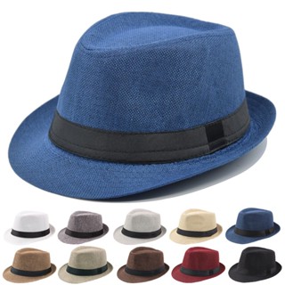 หมวกแก็ปกันแดด Jazz Panama Trilby Fedora แฟชั่นฤดูร้อน สําหรับผู้ชาย ผู้หญิง