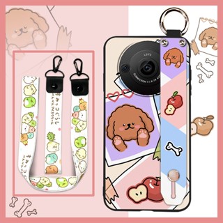 Soft Case Fashion Design Phone Case For Sharp Aquos R8 Pro/SH-51D Silicone ring painting flowers protective Wristband Lanyard