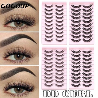 Gogoup ขนตาปลอม ขนปุยธรรมชาติ ใช้ซ้ําได้ DD Curl 10 คู่