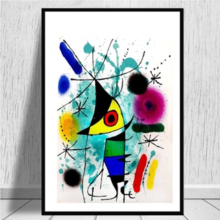 Joan Miro ภาพจิตรกรรม โปสเตอร์ บนผ้าใบ ลายแอปสแตรกท์ สําหรับตกแต่งผนังบ้าน 0711