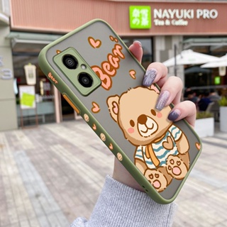 เคสโทรศัพท์มือถือ ซิลิโคนแข็ง ขอบสี่เหลี่ยม กันกระแทก ลายการ์ตูนหมีน่ารัก แฟชั่น สําหรับ Xiaomi Poco M4 5G Redmi Note 11R