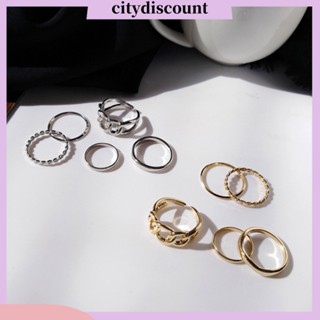 &lt;citydiscount&gt; ชุดแหวนสวมนิ้ว โลหะผสม สไตล์วินเทจ ป้องกันการแพ้ 5 ชิ้น