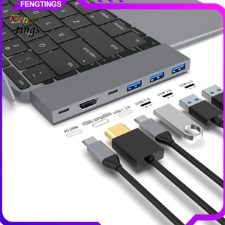 [Ft] อะแดปเตอร์ฮับ USB 6 in 2 Dual Type-C USB 30 HDMI PD 100W USB-C ความเร็วสูง สําหรับแล็ปท็อป คอมพิวเตอร์