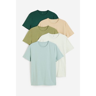 H&amp;M เสื้อยืดทรงสลิมฟิตแพ็ค 5 ตัว Man 5-pack Slim Fit T-shirts 0624684_2