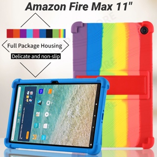 เคสโทรศัพท์มือถือ ซิลิโคน หนา กันกระแทก พร้อมขาตั้ง สําหรับ Amazon Fire Max 11 Case 2023 11 นิ้ว 4 ชิ้น