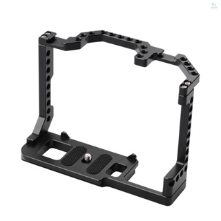 Andoer Camera Cage Aluminum Alloy with Dual Cold Shoe Mount 1/4 Inch Screw Compatible with  EOS 90D/80D/70D DSLR Camera