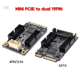 Cre การ์ดแผงด้านหน้า PCIe เป็น Dual 19-Pin ขนาดเล็ก 4Pin Po