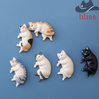 Bliss แม่เหล็กติดตู้เย็น เรซิ่น รูปแมวขี้เกียจน่ารัก 6 แบบ