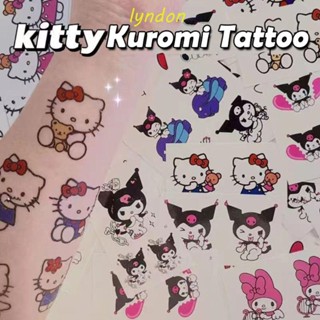 Lyndon สติกเกอร์รอยสักชั่วคราว ลายการ์ตูนอนิเมะ Kuromi My Melody Kitty น่ารัก ของขวัญสําหรับเด็ก 21 30 ชิ้น