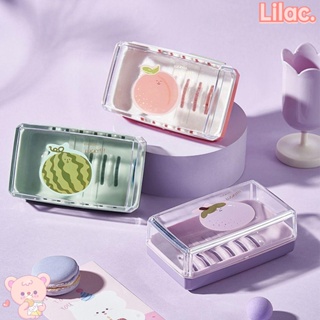 Lilac ที่วางสบู่ PP ระบายน้ําเอง อุปกรณ์ห้องน้ํา ช่วยให้สบู่แห้ง ทําความสะอาดง่าย ขาตั้งสบู่ ครัว