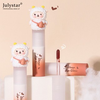 JULYSTAR Mansili Milk Sheep Fu Fu Water Mist Lip Glaze Mist Matte Lip Gloss White Color Girl Heart Student ลิปสติกแต่งหน้า