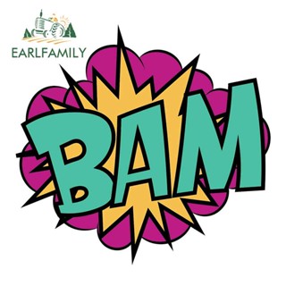 Earlfamily สติกเกอร์ไวนิล ลายการ์ตูน Bam กันรอยขีดข่วน สําหรับติดตกแต่งกระจกหน้ารถมอเตอร์ไซค์ กระเป๋าเดินทาง ขนาด 13 ซม. x 12.3 ซม.