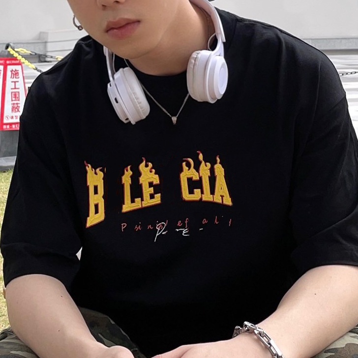 ความร้อน 4tyb BALEN * A high quality summer new luxury Paris B home logo men's and women's loose cas