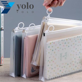 Yolo กระเป๋าเอกสาร PVC มีซิป B5 A4 A5 A6 สําหรับโรงเรียน