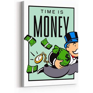 Time is Money ภาพพิมพ์บนผ้าใบ สร้างแรงบันดาลใจ สําหรับตกแต่งผนังห้องนอน ห้องนั่งเล่น สํานักงาน ธุรกิจ