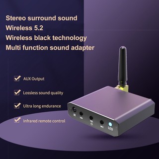 Rhythm000 ตัวรับสัญญาณเสียง Bluetooth มัลติฟังก์ชั่นไดรฟ์ USB เพลงแฮนด์ฟรี Adapter สำหรับรถบ้านลำโพง