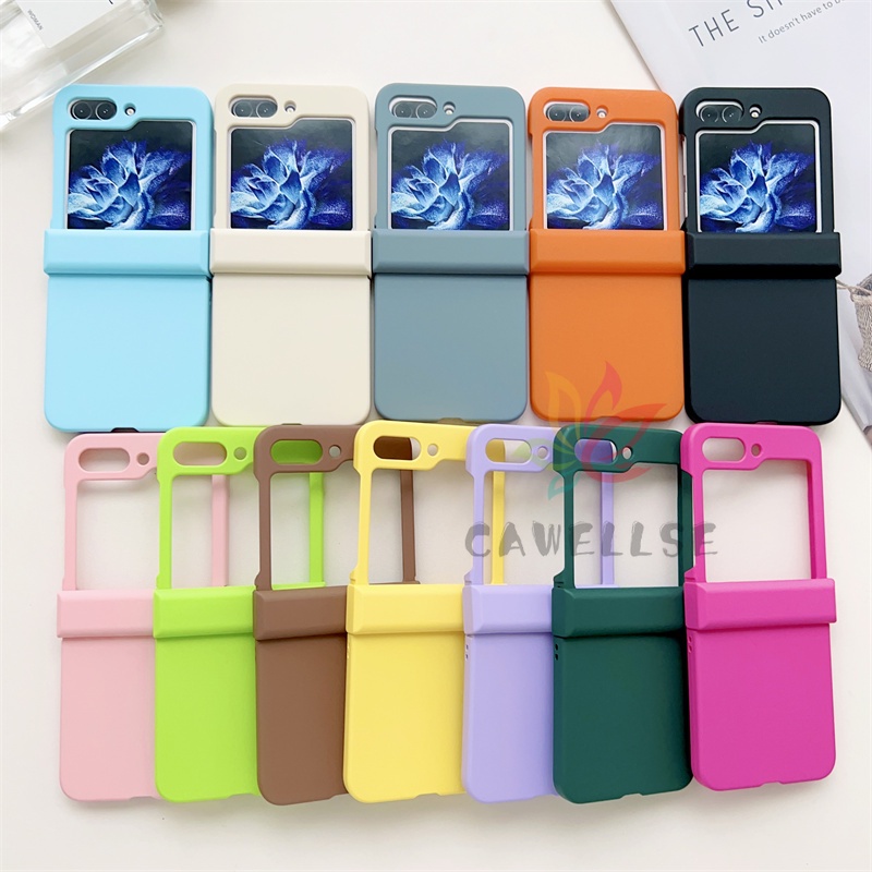SAMSUNG Bright Fluorescent Macaron HardปลอกสําหรับSamsung Galaxy Z Flip 7 6 7fe 5 บานพับเต็มรูปแบบกั