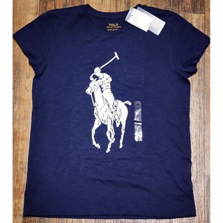 เสื้อยืด พิมพ์ลายกราฟฟิค Ralph Big Pony สีขาว สําหรับผู้หญิง