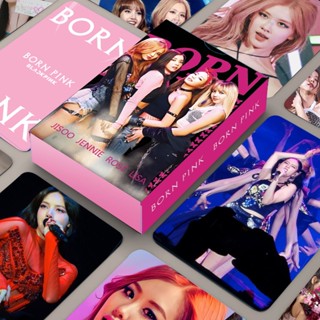 โปสการ์ดโลโม่ Black-Pink World Tour BORNPINK JENNIE LISA ROSE JISOO Kpop สีดํา สีชมพู จํานวน 55 ชิ้น ต่อกล่อง