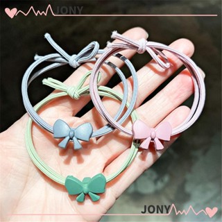 Jony ยางรัดผม ยืดหยุ่นสูง ประดับโบว์น่ารัก สุ่มสี เครื่องประดับ สําหรับผู้หญิง