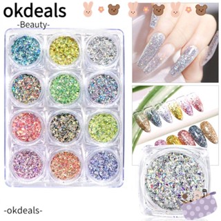 OKDEALS น้ํายาทาเล็บเจลยูวี เลื่อม แบบบาง เป็นประกาย