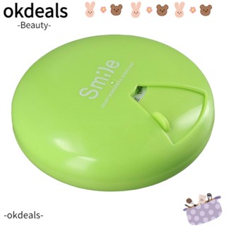 Okdeals กล่องเก็บยา ทรงกลม หมุนได้ 5 สี