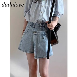 DaDulove💕 New American Ins High Street Thin Denim Shorts Niche High Waist A- line Skirt Large Size Bag Hip Skirt