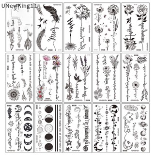 Unewking สติกเกอร์รอยสักชั่วคราว ลายดอกไม้ สัตว์ ติดหน้าอก แขน