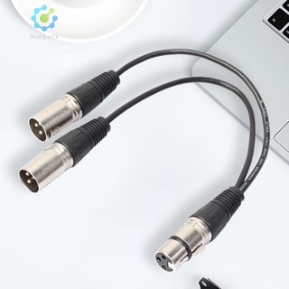 Au 3P XLR แจ็คตัวเมีย เป็น ปลั๊กตัวผู้ 2 คู่ ตัว Y แยกสายเคเบิลอะแดปเตอร์ 1 ฟุต [Hidduck.th]